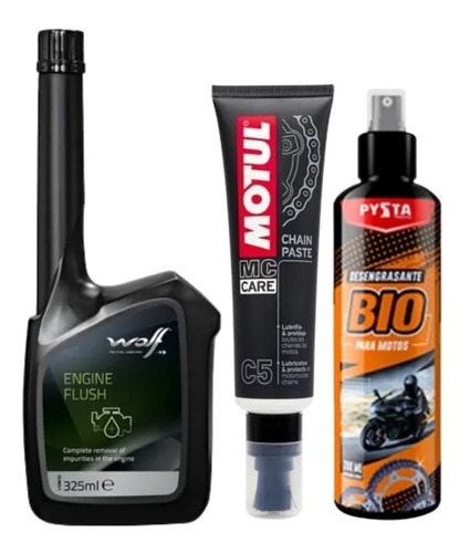 Motul C5  Lubricante Cadenas Kit + Lavado Interno De Motor