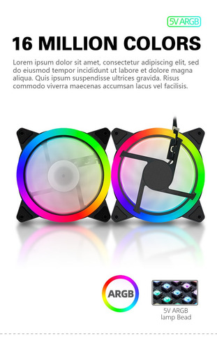 Kit 3 Cooler Colorful Led Argb Fan Cool Series 120mm Control