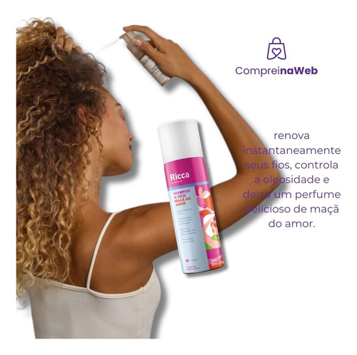 Shampoo A Seco Ricca Maçã Do Amor 50ml
