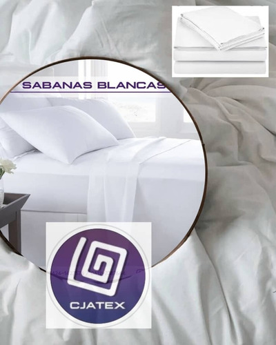 Juego De Sabanas Hoteleras Blancas 180 Hilos Matrimonial