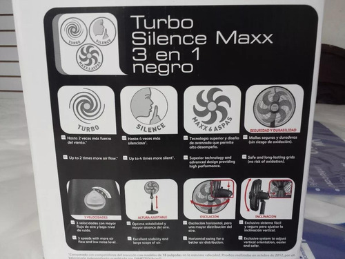Ventilador 18puLG Turbo Silence Maxx 3 En 1 Blanco 6 Aspas S
