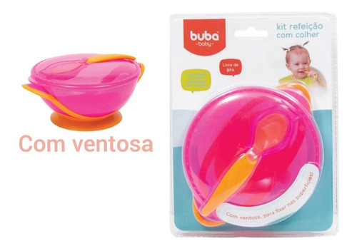 Kit Refeicao Infantil E Bebe Prato Com Ventosa Tampa Colher