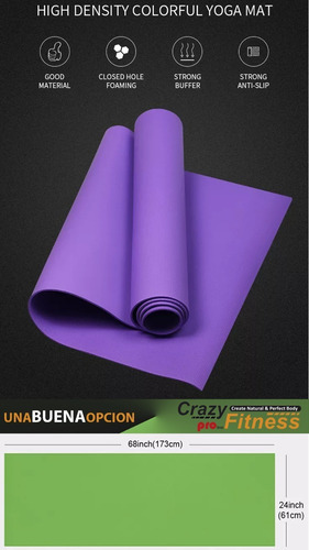 Colchoneta Yogamat Pilates Gimnasia Abdominales 4mm Crazy