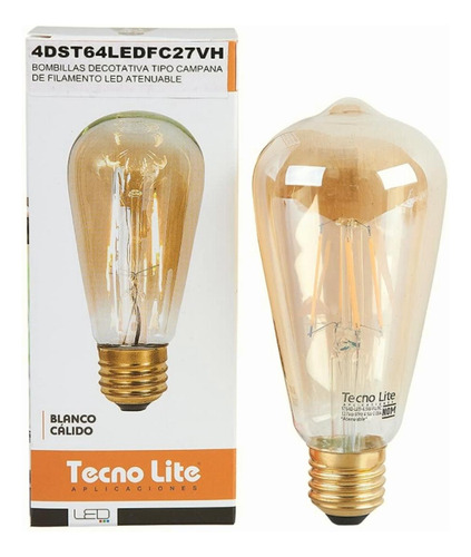 Tecnolite Foco Led Vintage, Base E27, 4.5 W, Luz Cálida 2