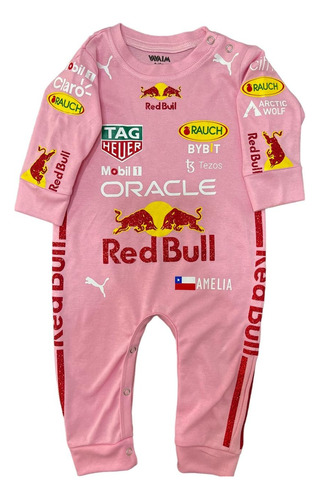 Enterito Traje Redbull De Bebé Fórmula 1. Regalos Bebé