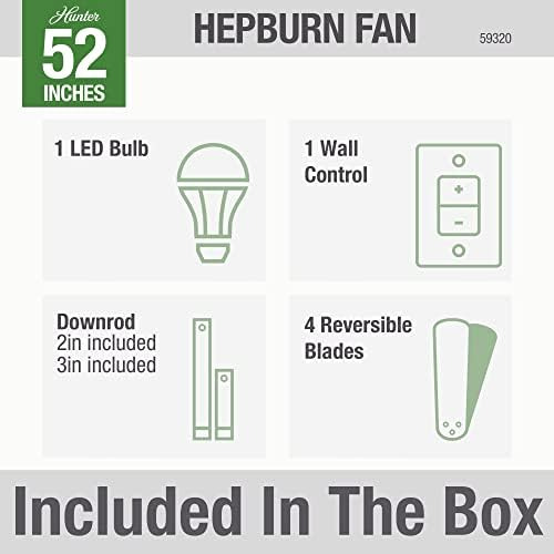 Hunter Fan Company, Ventilador De Techo Moderno Hepburn De L