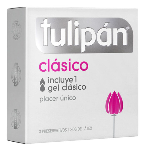 Preservativos Tulipán X 3 Unidades Lubricados Latex