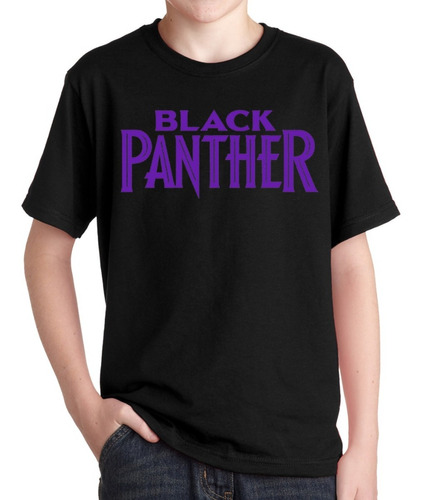 Remeras Black Panther Niños Logo Violeta Pantera Negra Comic
