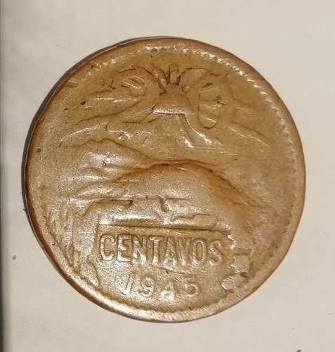 Moneda De 20 Centavos Pirámide Cobre 1945 3a. Acuñación 