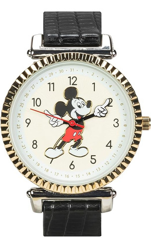 Accutime Disney 100 Mickey Mouse   Reloj Anal Gico Negro Par