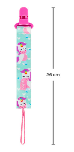Prendedor Chupetas Buba Com Cordão Animal Fun Divertido Unicórnio