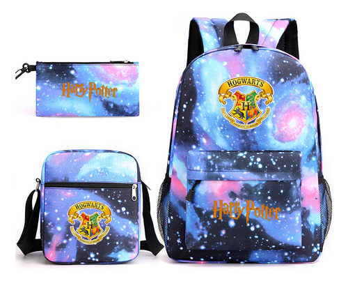 Mochila Escolar De Tres Piezas Con Estampado De Harry Potter