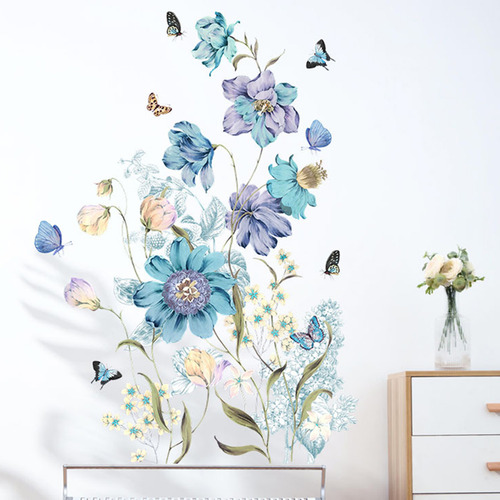 Hermosas Pegatinas De Pared Con Fondo De Flores