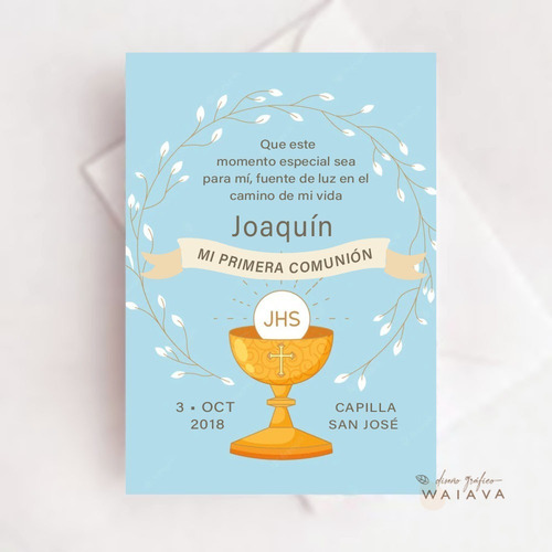 Imagen 5 de 7 de Estampas Primera Comunión Tarjetas Nenes X 4u