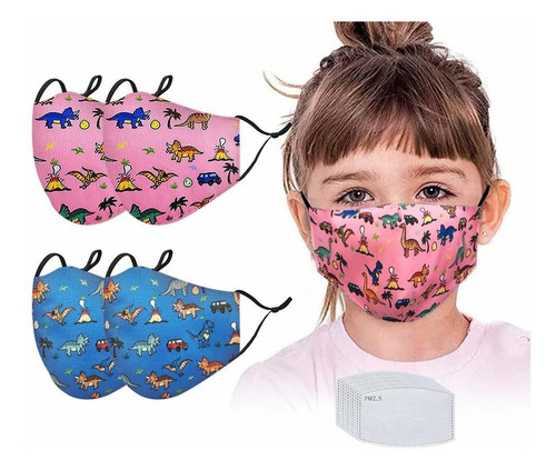 4 Pañuelo Tela Algodon Para Niño Proteccion Facial Polvo