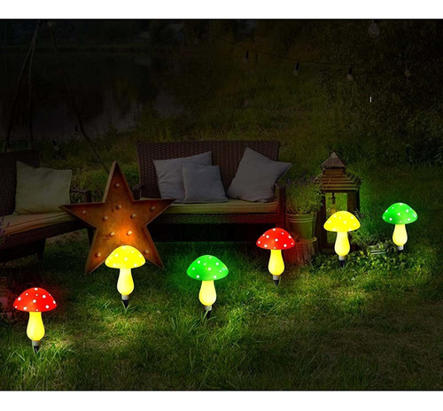 Luces Solares De Hongos Para Jardín