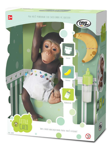 Little Caco - Omgkids Brinquedos - Macaco Chipanzé De Vinil