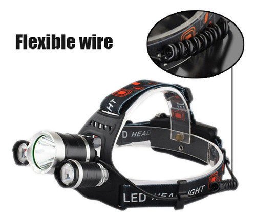 Lanterna Cabeça Triplo 3 Led Profissional Farol Econômica Nf