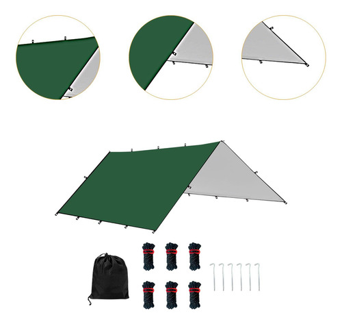 Hammock Rain Fly Gear Camping Gear Multipropósito Verde L