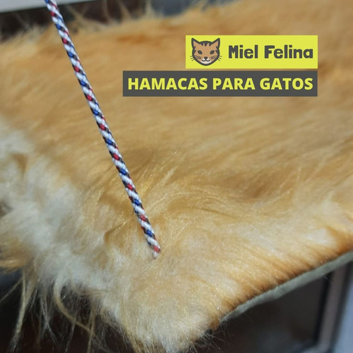 Imagen 3 de 5 de Hamacas De Ventana Para Gatos. Tela De Peluche - Miel Felina
