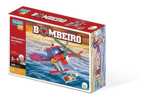 Bloco De Montar Click It Cis Helicóptero Bombeiro