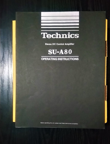 Technics Su-a80 Preamplifier Manual Original De Operacion