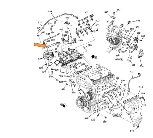 Tubo Vacio Cuerpo Aceleracion A Motor Cruze 1.8 4l 2012