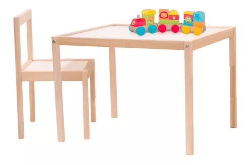 Set 1 Mesa Y 1 Silla Mini Infantil Montessori Nórdica