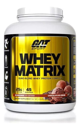 Proteina Gat Sport Whey Matrix Protein 4.5 Lbs 45 Servicios