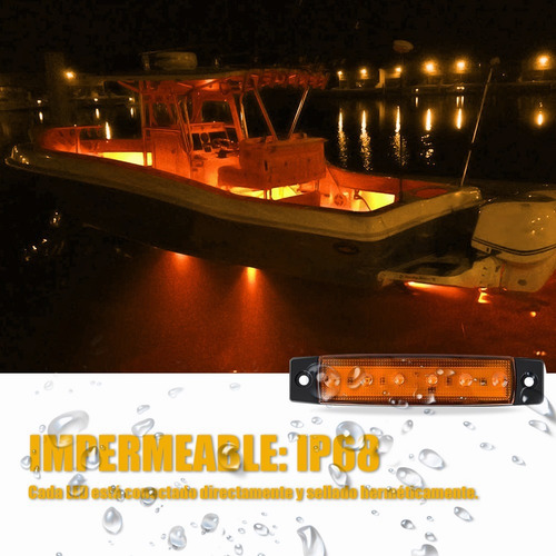Imagen 4 de 10 de 10 Lateral Led Luces De Marcador Para Camión Remolque Ámbar