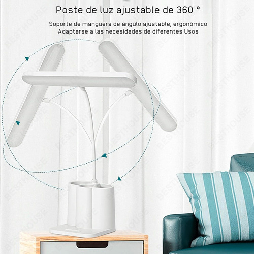 Lampara Escritorio Led Lamparas Recargable Con Porta Lapiz