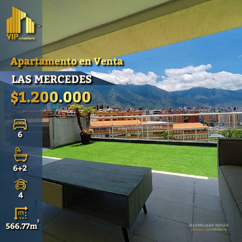 Se Vende Penthouse De 3 Niveles Mercedes 6h/6b+2/4pe, 566m2. Mm