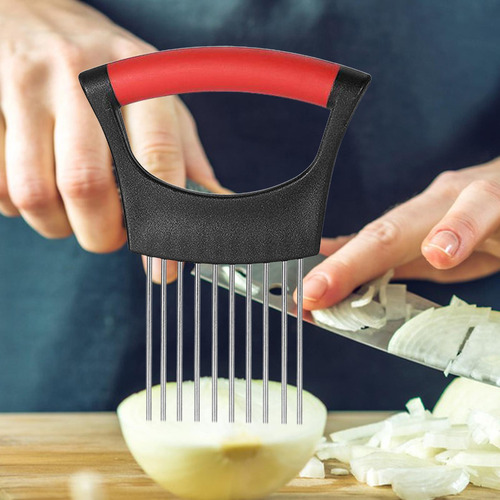 2 Soporte Para Cebolla Para Rebanar De Negro Y Rojo