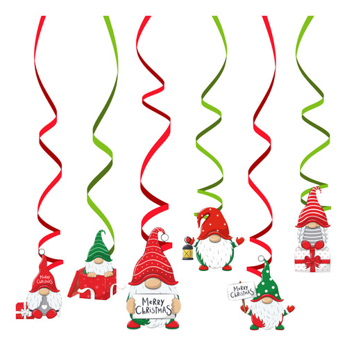 Colgantes De Techo En Forma De Espiral Para Navidad, 6 Unida