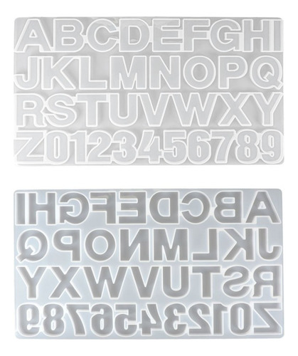 Cubetera Y Molde De Silicona Abecedario A - Z Y Numeros 123 Trasparente Blanco
