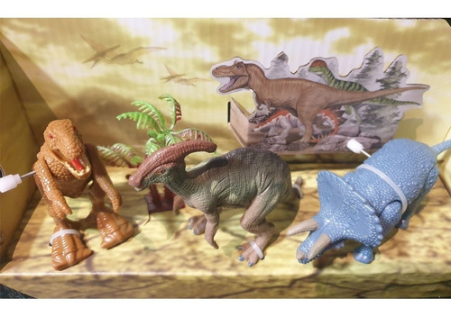 Dinosaurios Chicos Set X 3 Coleccionables Camina Ruge