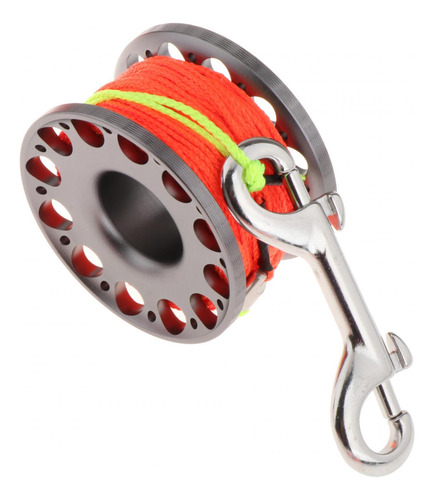 Carrete De Buceo Con Clip De Perno De Doble Carrete Gris