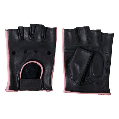 Guantes Sin Dedos Mujer (negro/rosa, Pequeño)