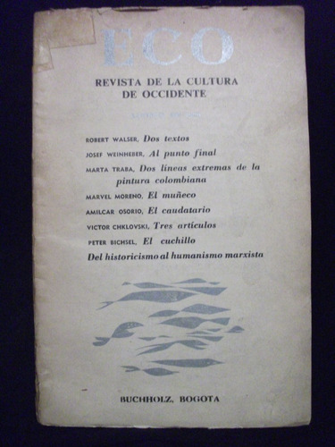 Eco, Revista De La Cultura De Occidente, Bogotá 1969 N°112