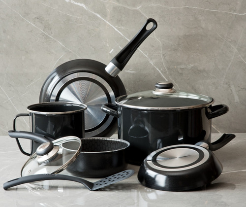 Imagen 6 de 10 de Batería De Cocina Cinsa Aluminio Con Antiadherente 8 Piezas