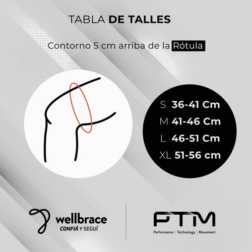 Imagen 3 de 8 de Rodillera Con Articulación Wellbrace Ptm Oficial