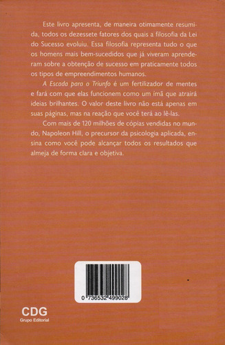 Livro A Escada Para O Triunfo, De Napoleon Hill, Editora Cdg, Capa Mole, Em Português, 2024
