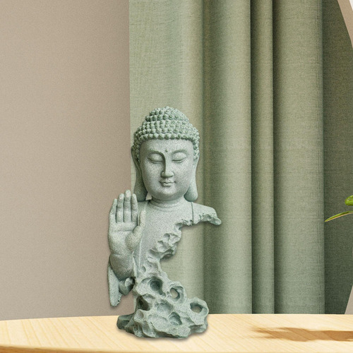 Estatua De Buda Sakyamuni, Figura De Arenisca, Decoración