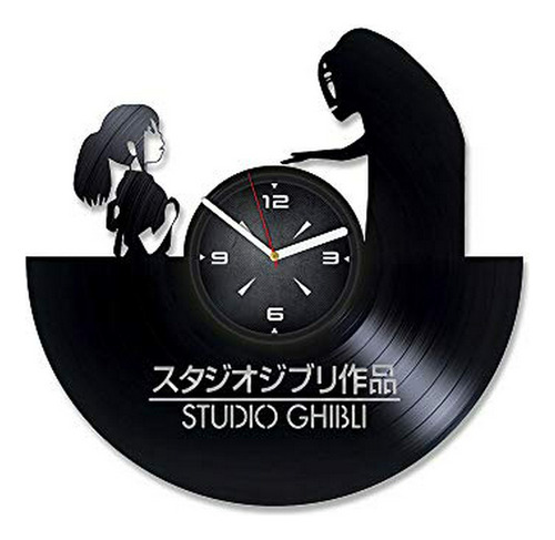 Reloj De Pared Con Disco De Vinilo Ghibli Studio No Face. De
