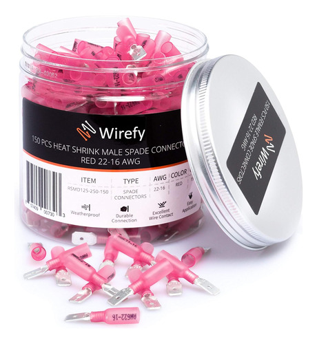 Wirefy - Juego De 150 Conectores Macho Y Hembra Para Pala Te