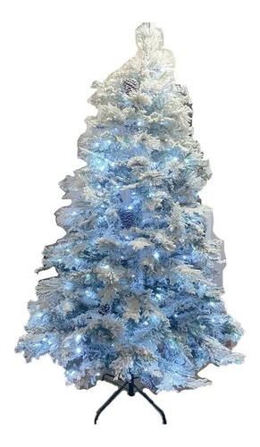 Imagen 1 de 3 de Árbol De Navidad 2.40mt Con Nieve Y Luces Led Premium Blanco