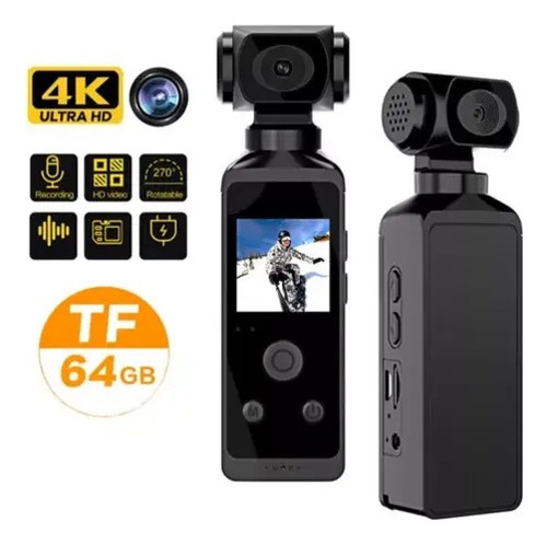 Câmera Sport Ação De Bolso 13mp Tela Lcd Pocket 360 4K