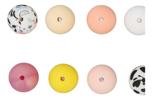 Perlas De Silicona A Granel, 100 Unidades Coloridas, 15 Mm,