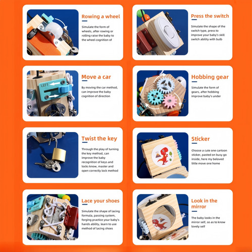 Brinquedos Sensoriais Montessori 14 Em 1 Para Crianças
