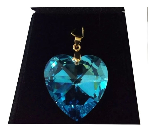 Imagem 5 de 6 de Namorados Pingente Coração Cristal Swarovski 2,cm Folh. Ouro